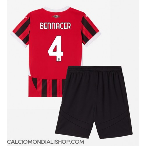 Maglie da calcio AC Milan Ismael Bennacer #4 Prima Maglia Bambino 2024-25 Manica Corta (+ Pantaloni corti)